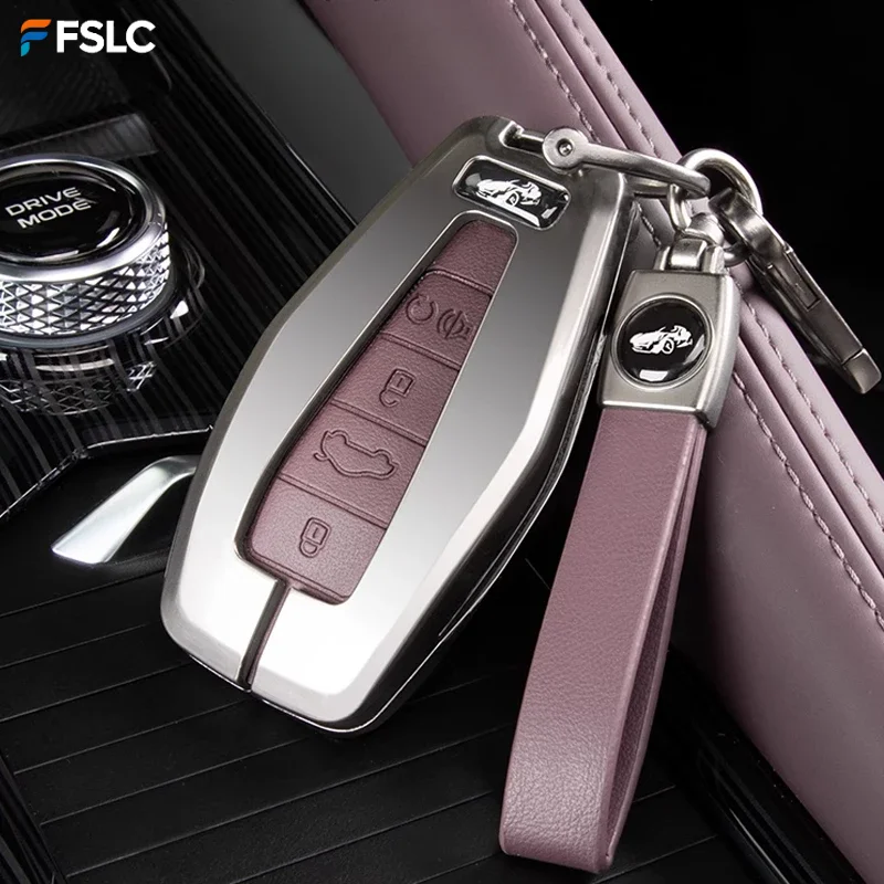 

⭐Genuine⭐ For Geely Monjaro Xingyue L Key Fob Cover 2021-2024 Zinc Alloy Leather Smart Key Case Protector Shell Accessories