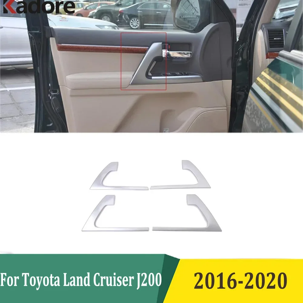 

For Toyota Land Cruiser J200 2016-2020 Second Facelift Interior Accessories Door Armrest Handle Decoration Cover Trim