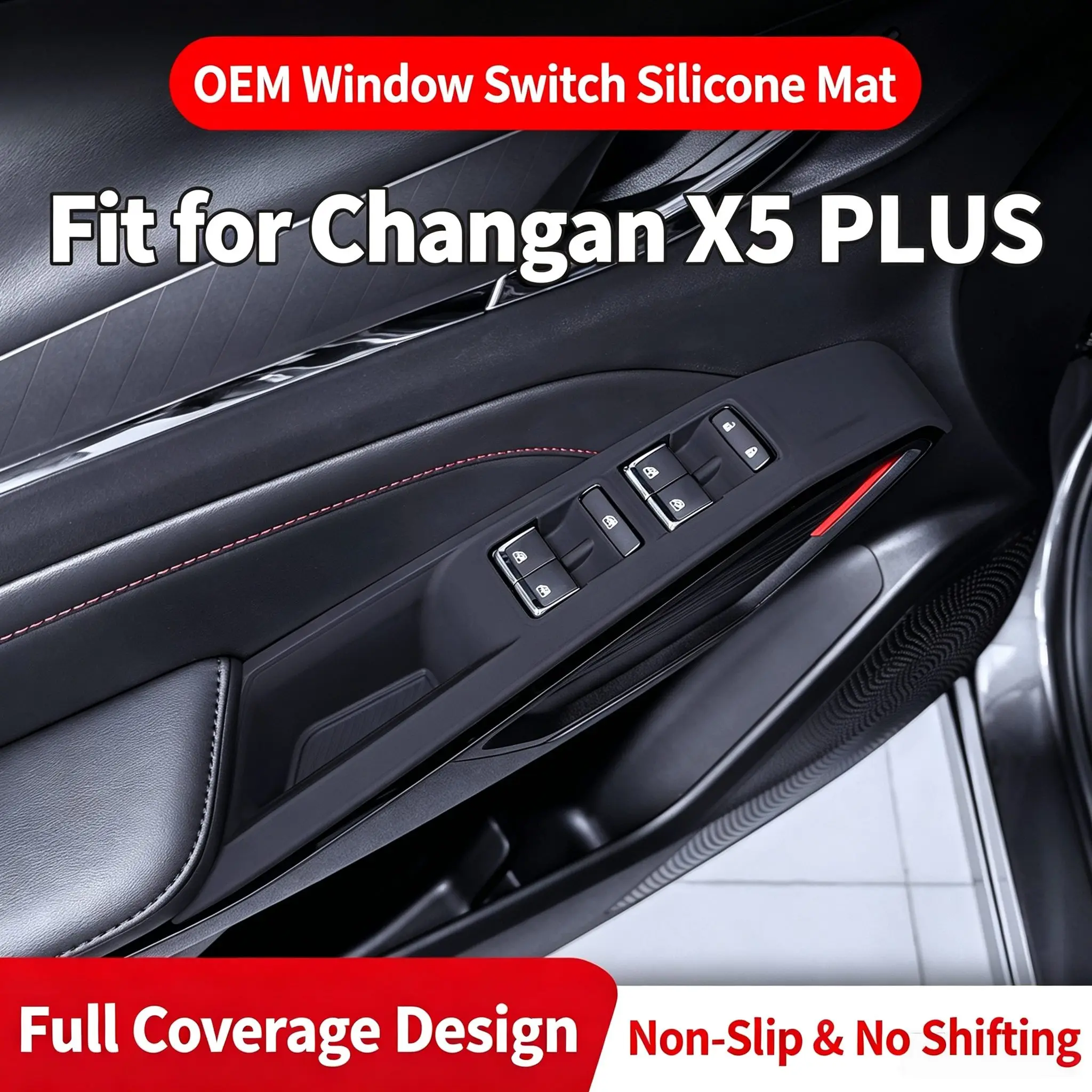 Soft Silicone Window Switch Cover For Changan X5 PLUS 2026 Waterproof Door Panel Button Mat Anti-Dust Car Interior Accessories