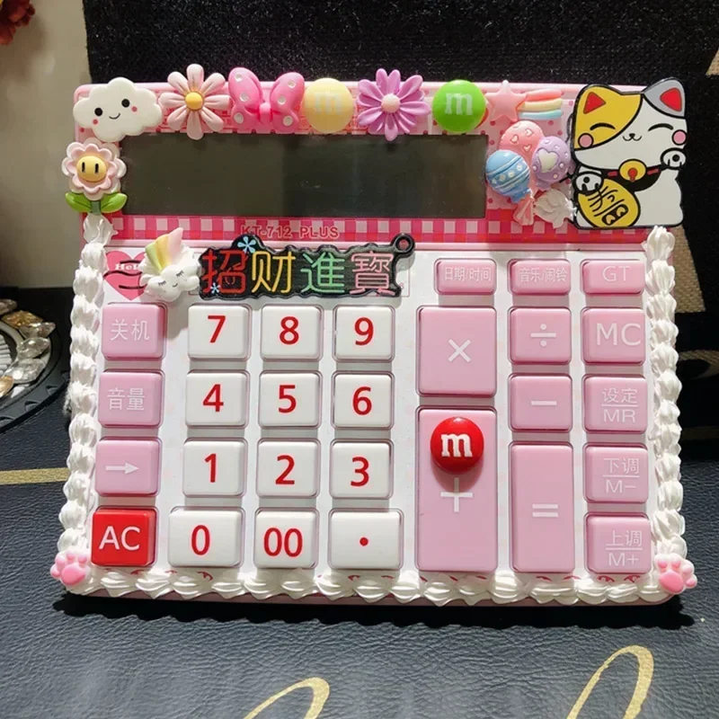 Miniso Sanrio Hello Kitty Student Voice Calculator My Melody Cute Girl Heart Office Electronic Calculator Portable For Kids Gift