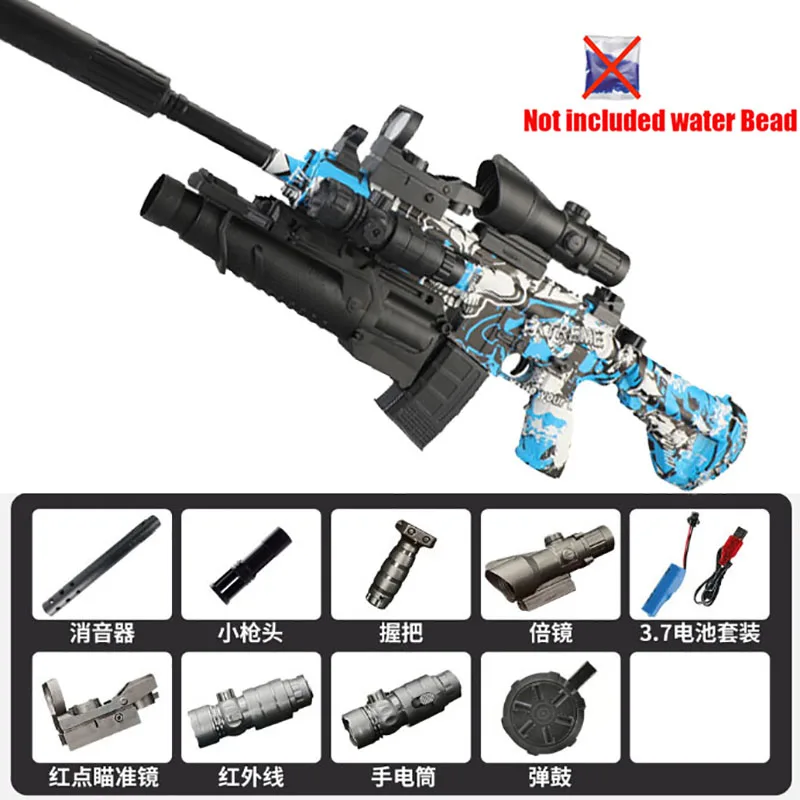 La nuova pistola giocattolo elettrica M416 senza sfera di gel può essere manuale e può essere elettrica con completamente equipaggiata con torcia a infrarossi Gioco giocattolo per ragazzi