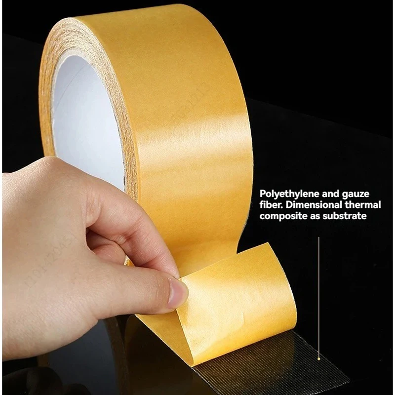 1/5 Rolls Super Traceless Carpet Adhesive Double Sided Cloth Base Tape Strong Fixation High Viscosity Waterproof Translucent