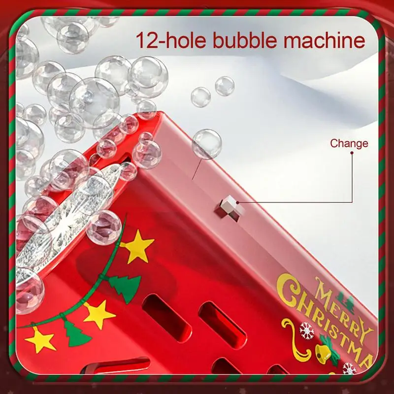 Automatic Bubble Machine For Kids Light Up 12Holes Bubble Maker Electric Bubble Machine Portable Kids Toy Funny Bubble Blower