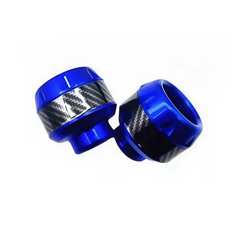 2pcs Motorcycle Electric Bike Aluminum Alloy Front Fork Cup Front Wheel Faux Carbon Fiber Anti-Fall Protection Ball
