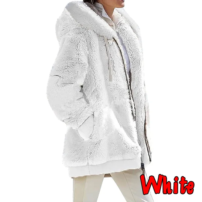 woman 2025 hot selling Coats new autumn and winter loose plush zipper hooded jacket for women Women's Clothing girl Jackets