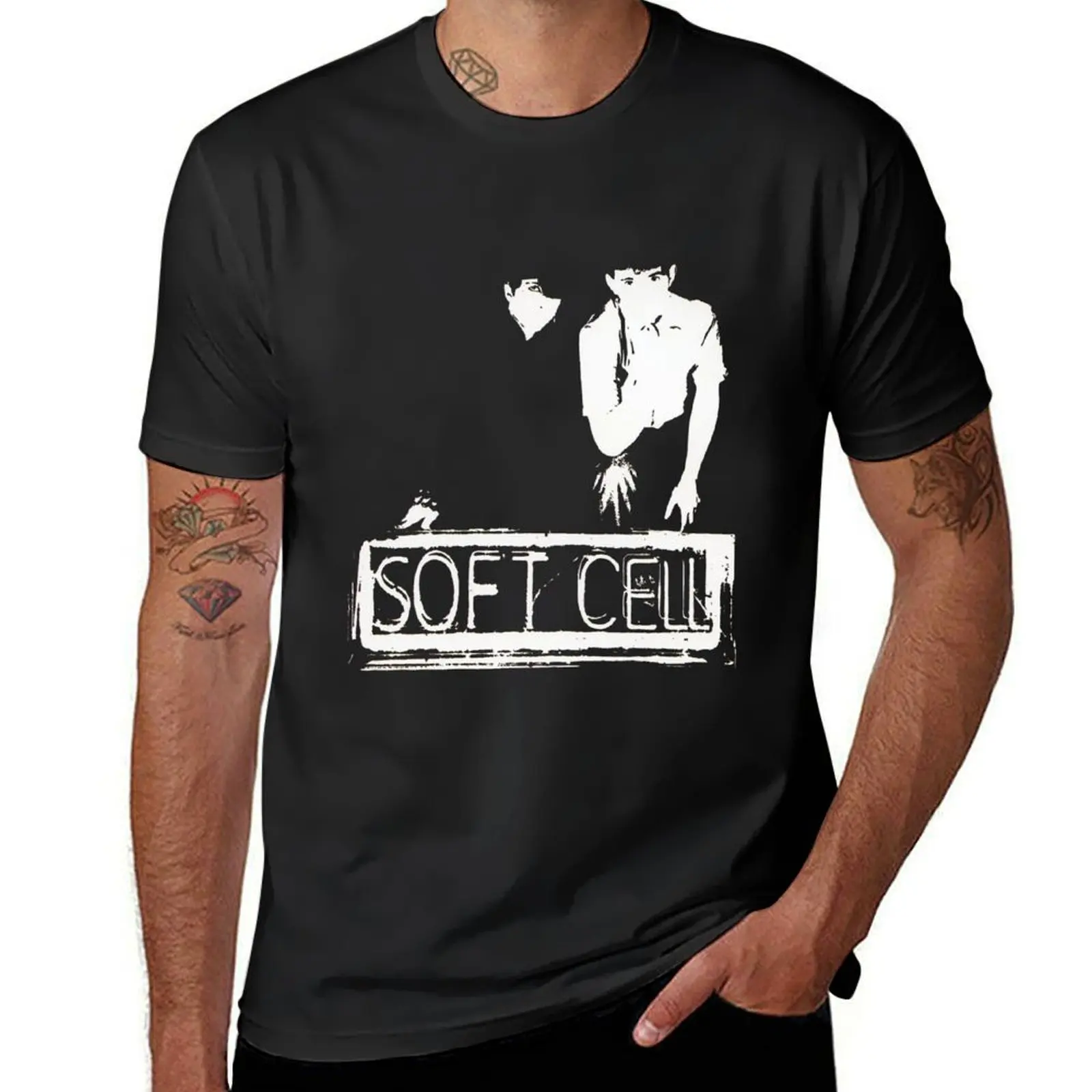 Soft cell black and white 80s synthpop T-Shirt Aesthetic clothing plain Men's t-shirt