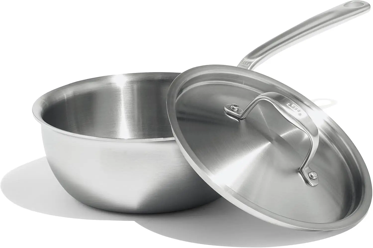 

2 Quart Stainless Steel Saucier Pan, 5-Ply Clad, Induction Compatible, Made in Italy