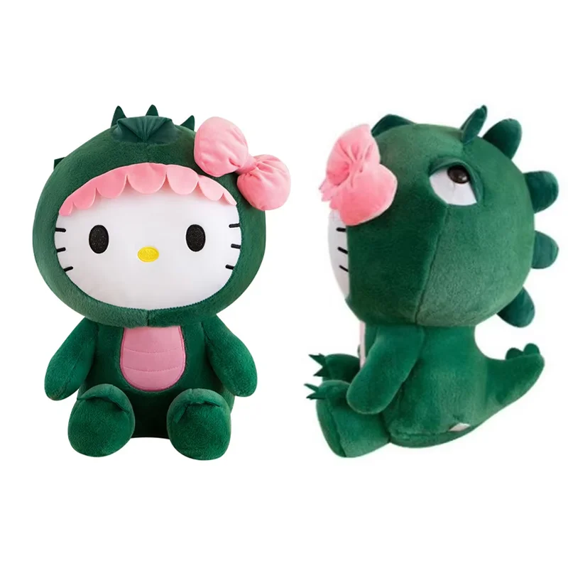 

35cm Aoger Hello Kitty Cos Dinosaur Kawaii Cartoon Plush Doll Toys Soft Throw Pillow Back Cushion For Girls Birthday Gifts
