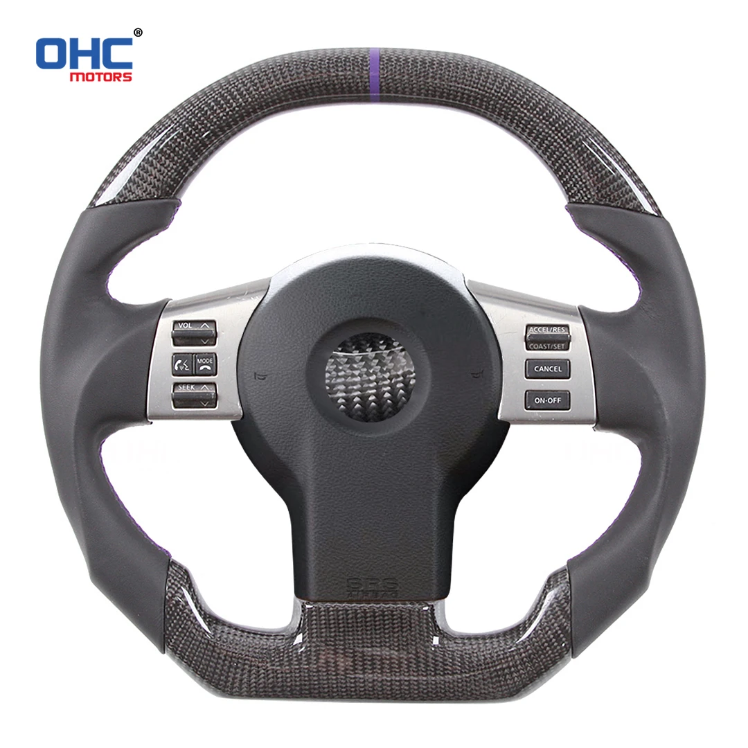 

100% Real Carbon Fiber Racing Car Steering Wheel Compatible for Infiniti FX35 FX45 2002 2003 2004 2005 2006 2007 Nissan 350Z