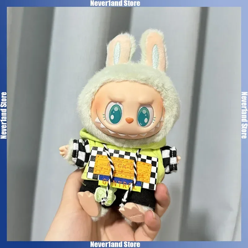 Fashion Overalls Labubu V1 V2 Dolls Clothing Accessories Kpop Idol Doll Clothes Set 12/15/17cm Plush Doll Universal image 4