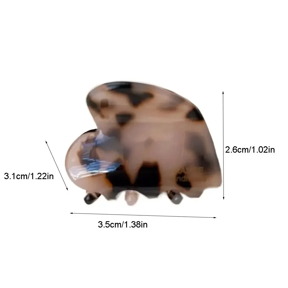 귀여운 스위트 러브 하트 아세트산 미니 헤어 클로 클립, 여자 크랩 클립, 빈티지 패션 머리 장식, 헤어 액세서리