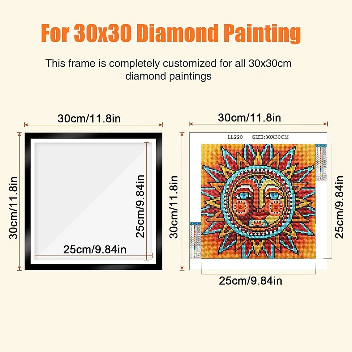 10-piece diamond magnetic photo frames, 12 x 12 inch frames, self-adhesive, suitable for wall display in home and office.
