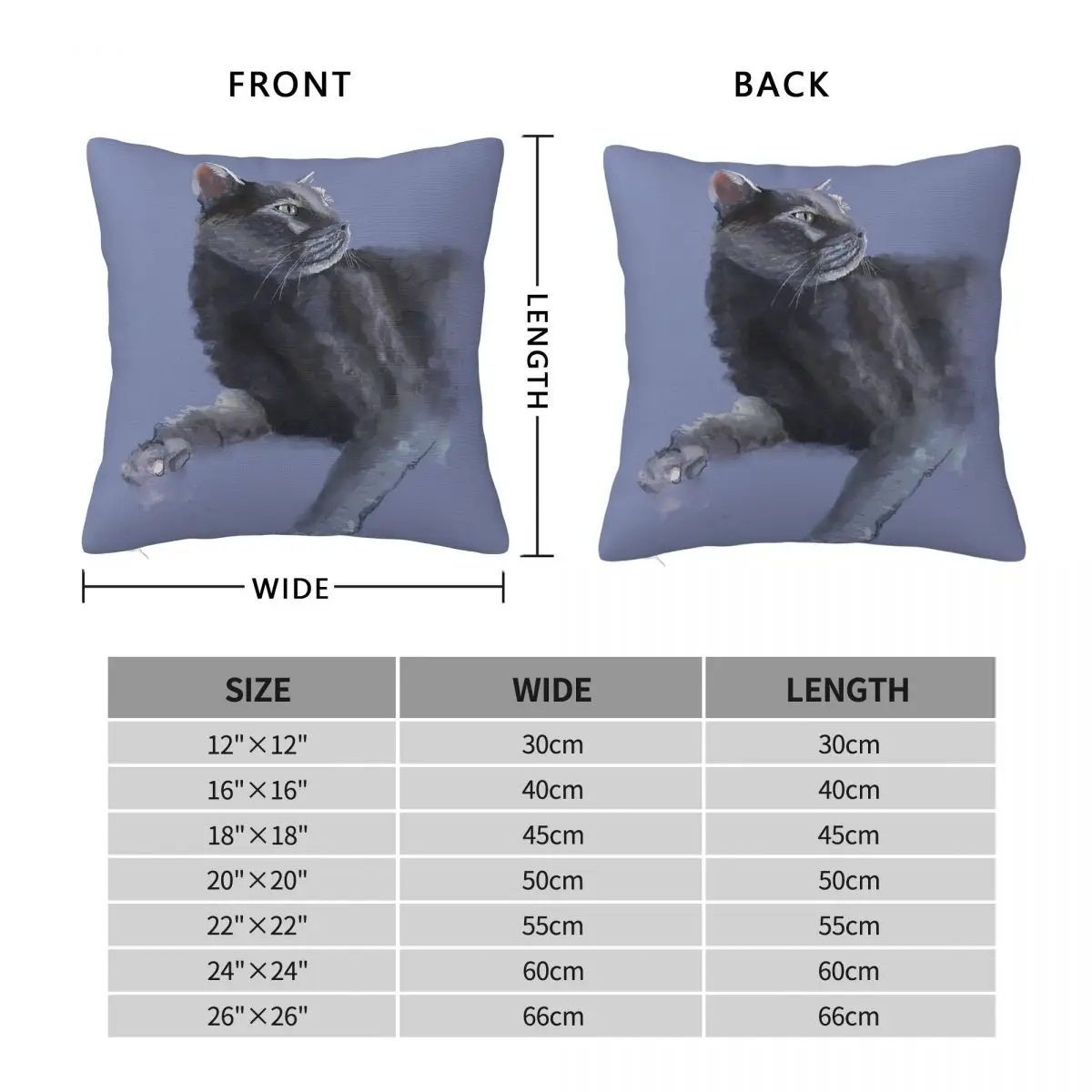 Russian Blue Cat Gray Portrait Square Pillowcase Polyester Linen Velvet Pattern Decorative Throw Pillow Case Sofa Cushion 18