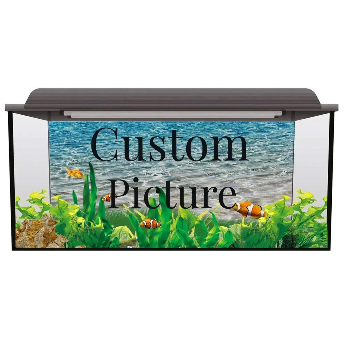 Custom Aquarium Background Poster with Self-Adhesive Tree High Glossy PVC Personalize Fish Tank Decorative Wall Backdrop Sticker