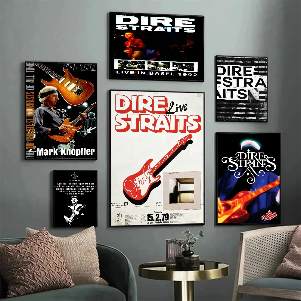 D-Dire S-Straits الكلاسيكية خمر الملصقات خمر غرفة بار مقهى ملصقات ديكور جدار اللوحة #2