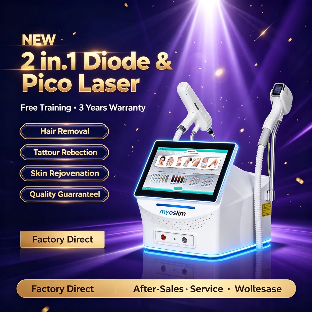Multi-Function 2-in-1 Laser Device, 808nm Diode Hair Removal + Picosecond Tattoo Removal, 6 Adjustable Wavelengths