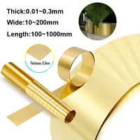 1PCS Brass Sheet Brass Flat Thick 0.01-0.3mm Width 10-200 mm Brass Metal Thin Sheet Foil Plate Length 100mm~1000mm