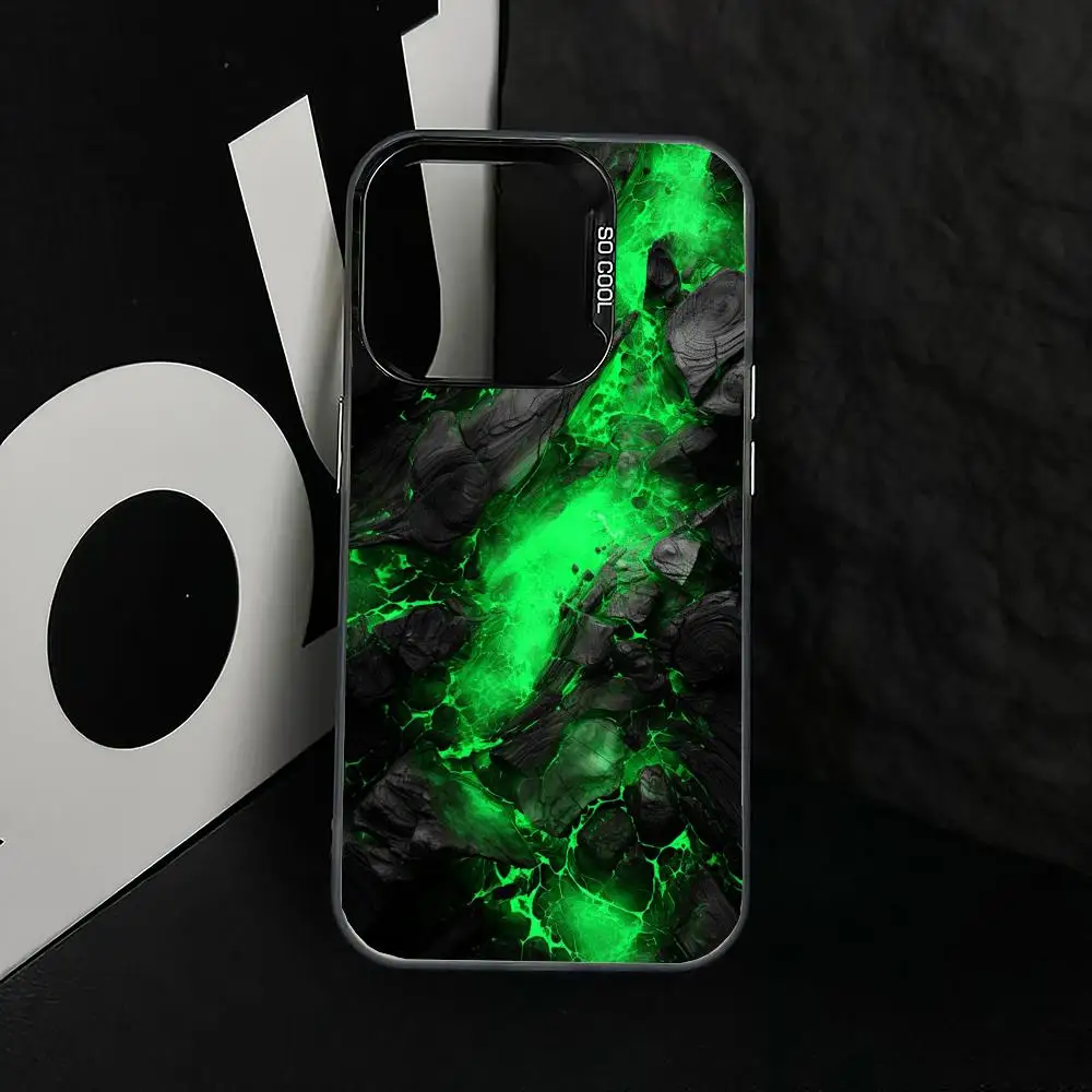 

Green magma case for iPhone17 16 15 14 13 12 11 Pro/ Max/Plus shock-proof rear cover anti-fingerprint