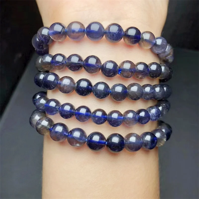 

Natural Cordierite Bracelet Handmade Women Healing Gemstone Crystal Strand Bangles Lovers Girlfriend Jewelry Gift 1PCs