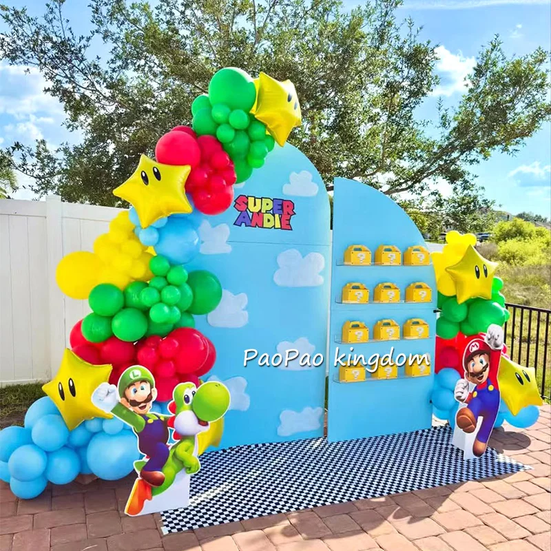 

Super Mario Theme Foil Balloons Arch Garland Kit Latex Balloons Number Balls Birthday Baby Shower Party Decoration Gift Toys