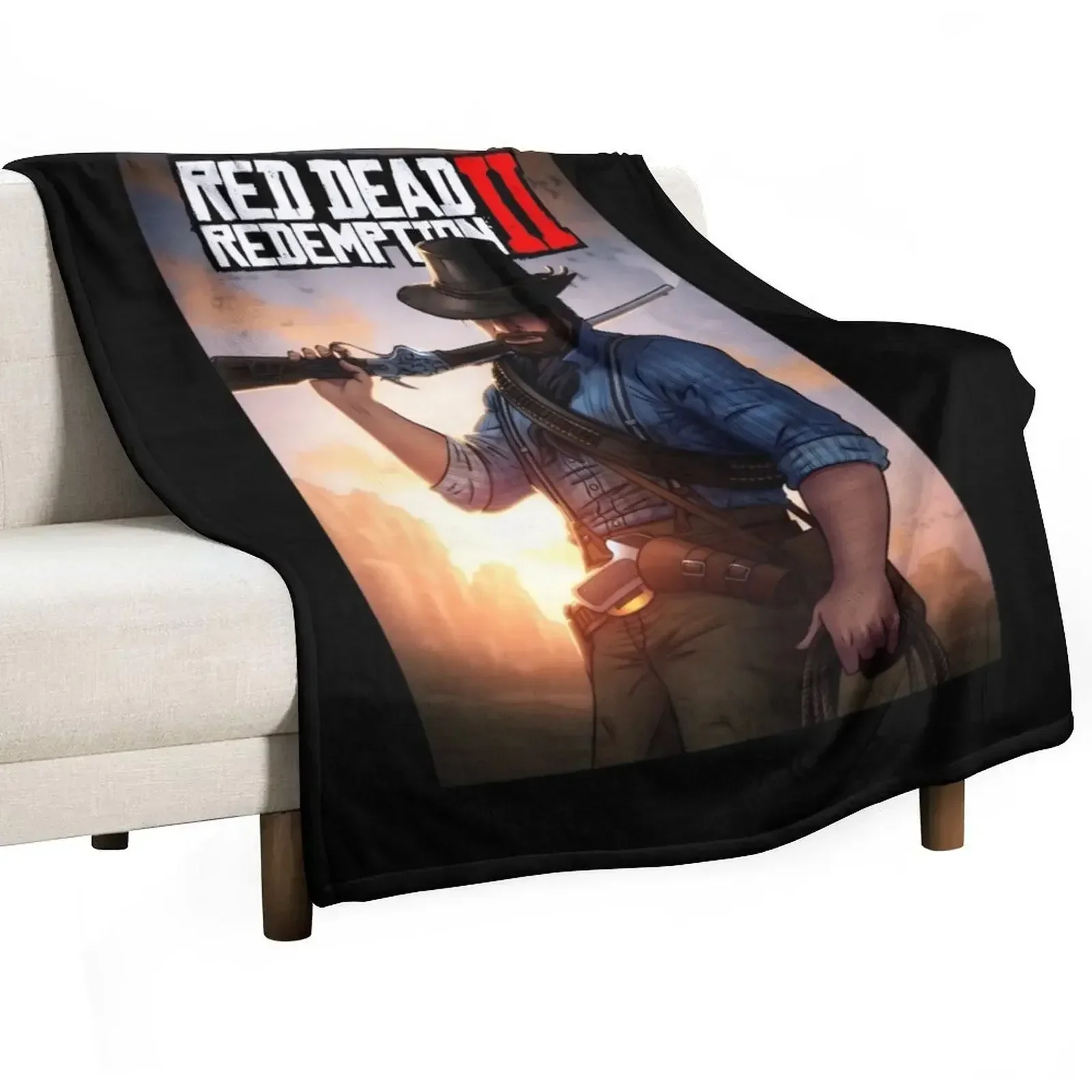 Red Dead Redemption 2 Game Art Throw Blanket Beach Tourist Luxury Thicken Fashion Sofas Blankets