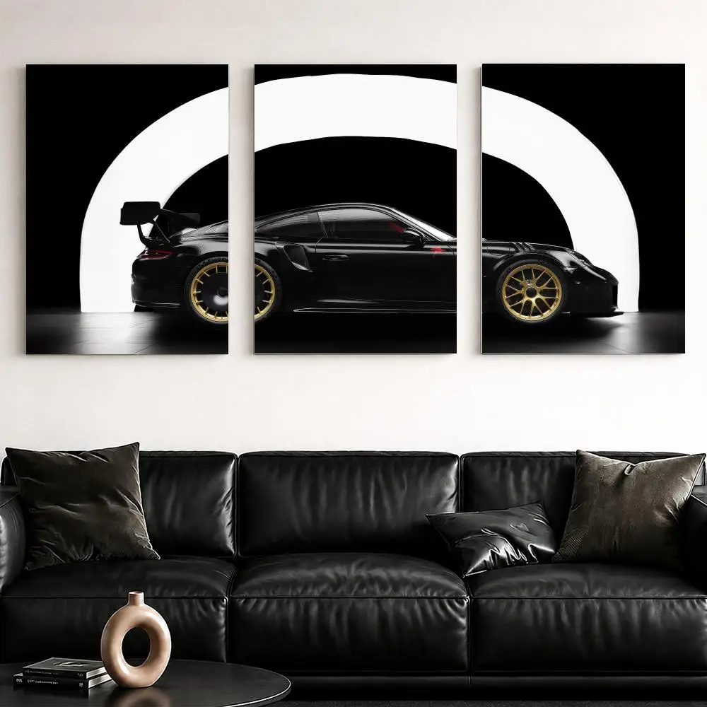 Creative Supercar Designs Framed Wall Painting Ready to Hang Canvas Wall Art Poster for Bedroom Living Room Home Decor Gift