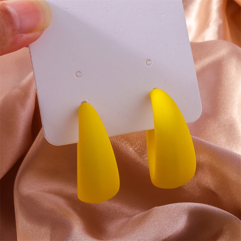 Candy-Farbige C-förmige Creolen im Koreanischen Stil für Frauen und Mädchen, Party- und Festival-Schmuck, Geschenke – Detail 6