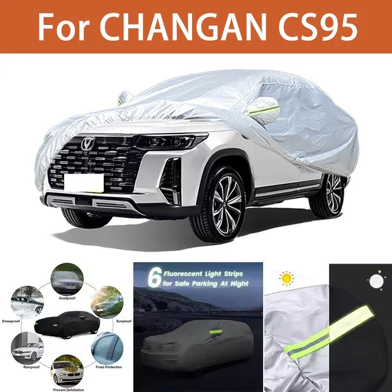 

For CHANGAN CS95 Car Cover Outdoor Protection Covers Snow Sunshade Waterproof Dustproof Exterior UV Car Accessories