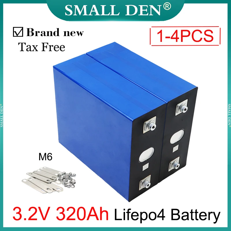 

1-4PCS 3.2V 320Ah Lifepo4 Battery Grade A 3C Lithium Iron Phosphate Cell DIY 12V 24V 310Ah Backup Power Boat Cart Inverter Solar