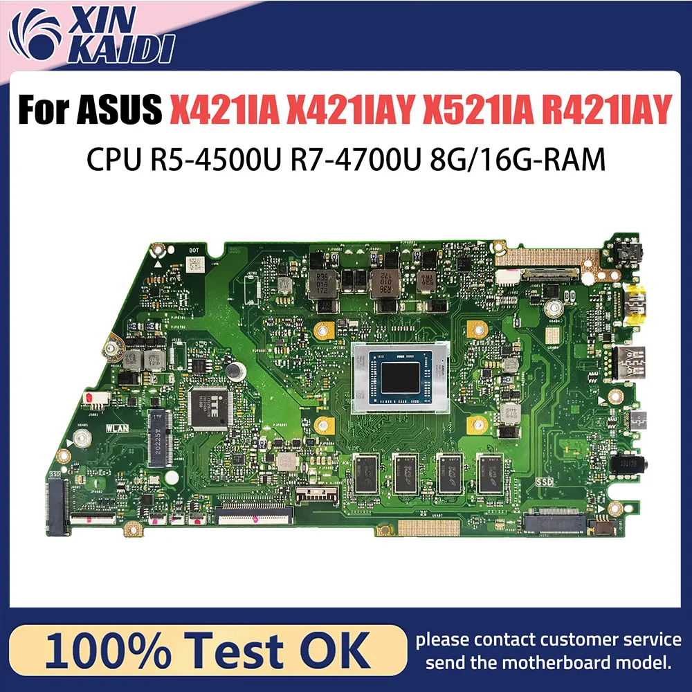 X421IA Notebook Mainboard For ASUS Vivo Book X421IAY X521IA R421IAY Laptop Motherboard With CPU R5-4500U 8G RAM