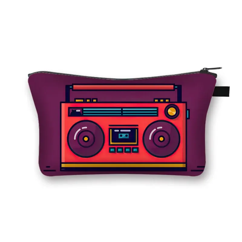 Cassette Tape Recorder Cosmetic Case Back To 80s 90s Makeup Bags Casual Toiletries Bag Small Clutch Holder Women Lipstick Bags