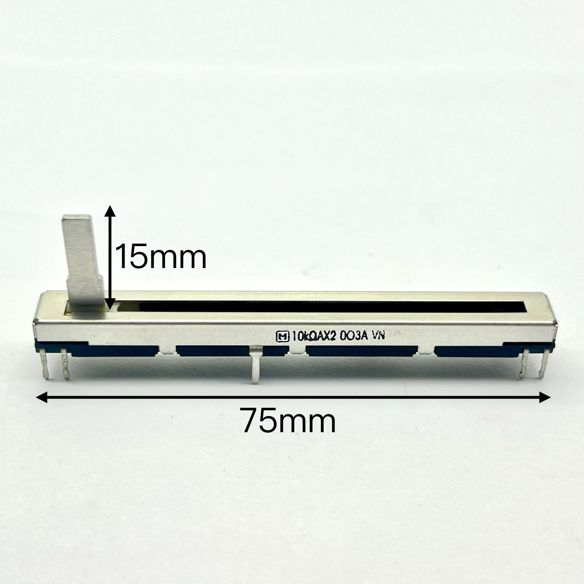 1 piece of Japan 75MM A10KX2 direct sliding pusher dual potentiometer handle length 15MMC