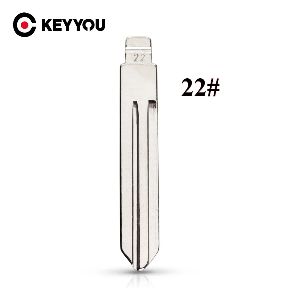 

KEYYOU 10PCS Flip Metal Key Blade 22# NSN14 for Nissan Sunny Tiida Teana for Xhorse VVDI Remotes Universal No.22 Uncut