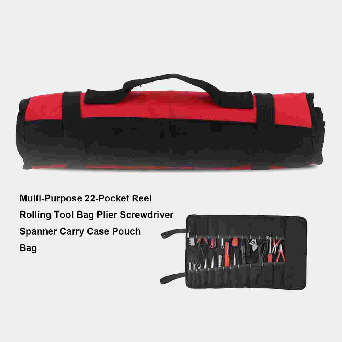 

Pouch Bag Portable Tool Suitcases Tote 22-Pocket Rolling Plier Screwdriver Spanner Carry Electronic Toolbox