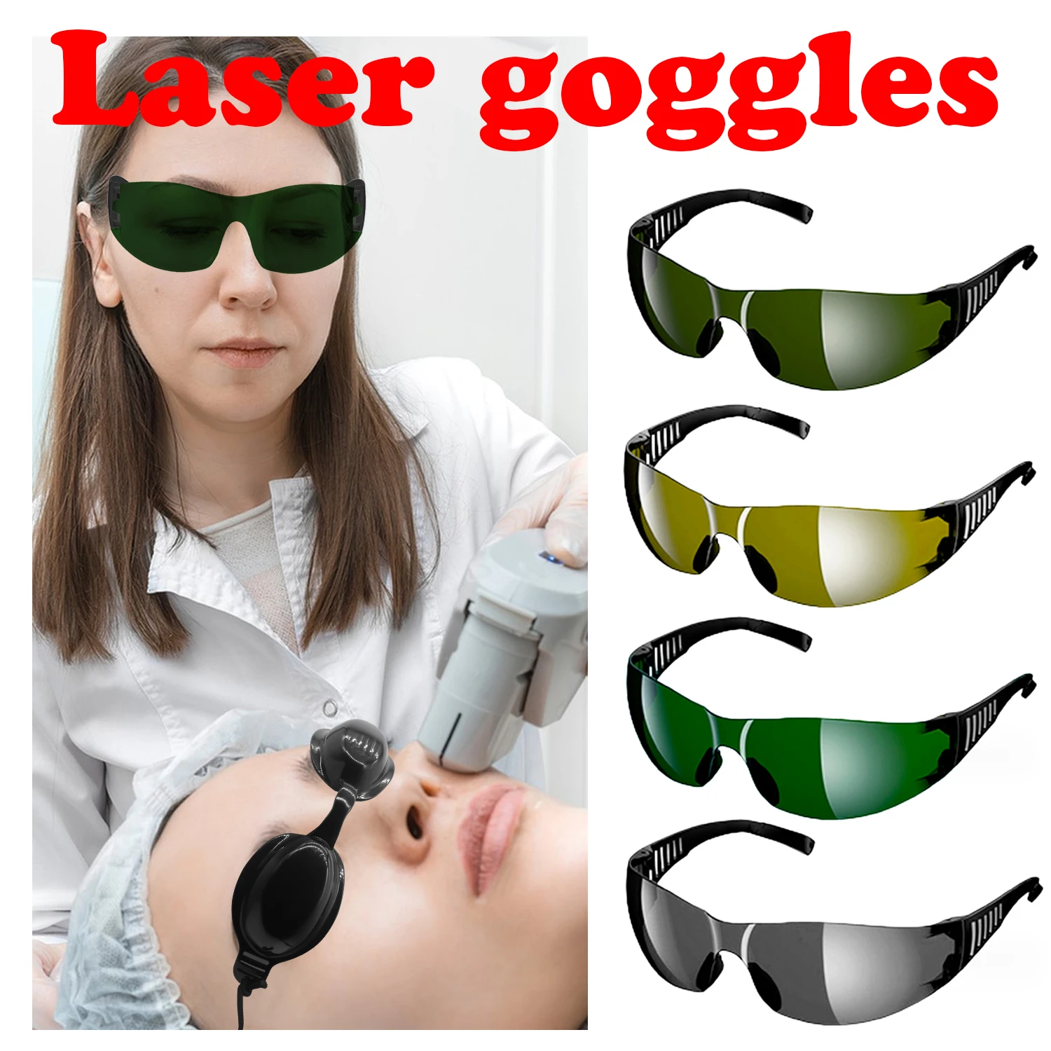 Laser Lenses 190-540nm Anti-Scratch PC Protective Eyewear for 355/532nm Lab Laser Experiment Engraving Equipment Laser Goggles
