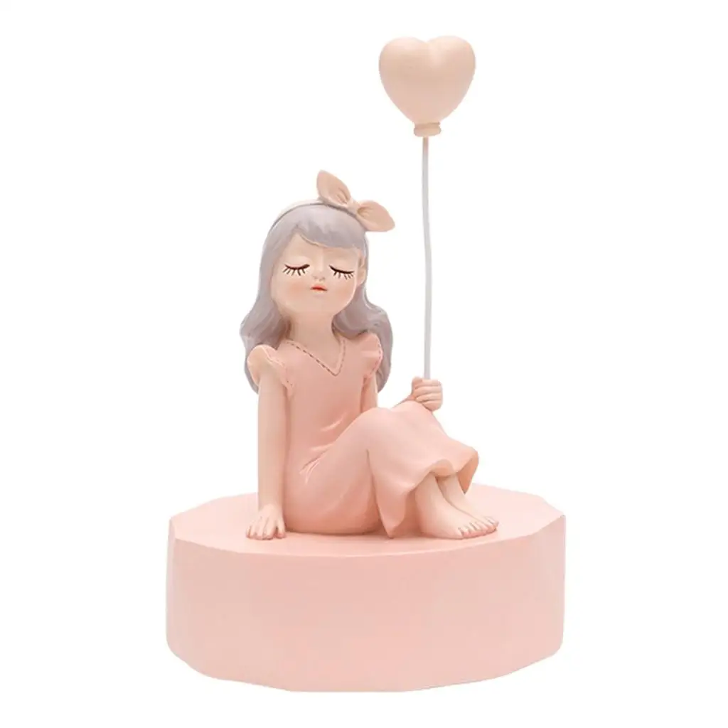 Handcrafted Resin Ballet Dancer Music Box Statue for Living Room Coffee Table Bookshelf Decor