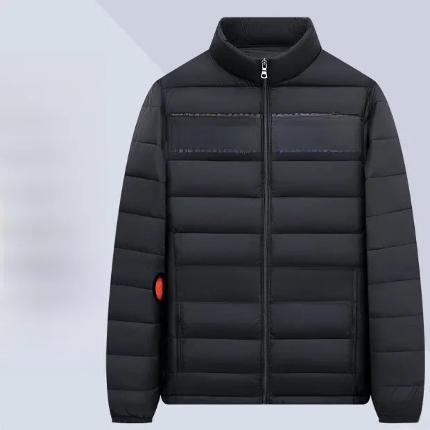 

Мужская легкая утепленная куртка из хлопка с пуховым наполнителем, модный городской стиль, теплая, для домашнего использования, с длинными рукавами, на молнии, короткое пальто