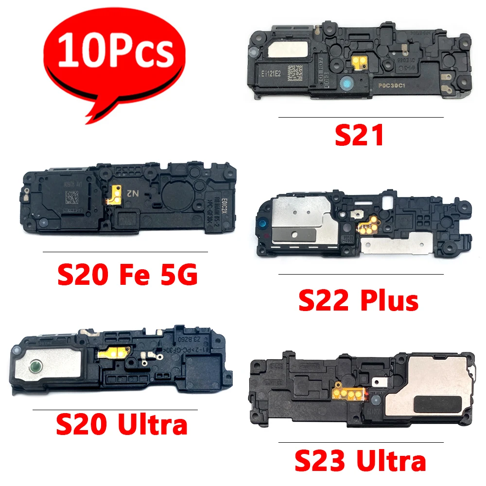 10Pcs， NEW Buzzer Ringer Loud Speaker Loudspeaker Flex Cable For Samsung S22 S21 fe S20 Ultra S23 Plus S20 Fe 5G 4G S23 Fe