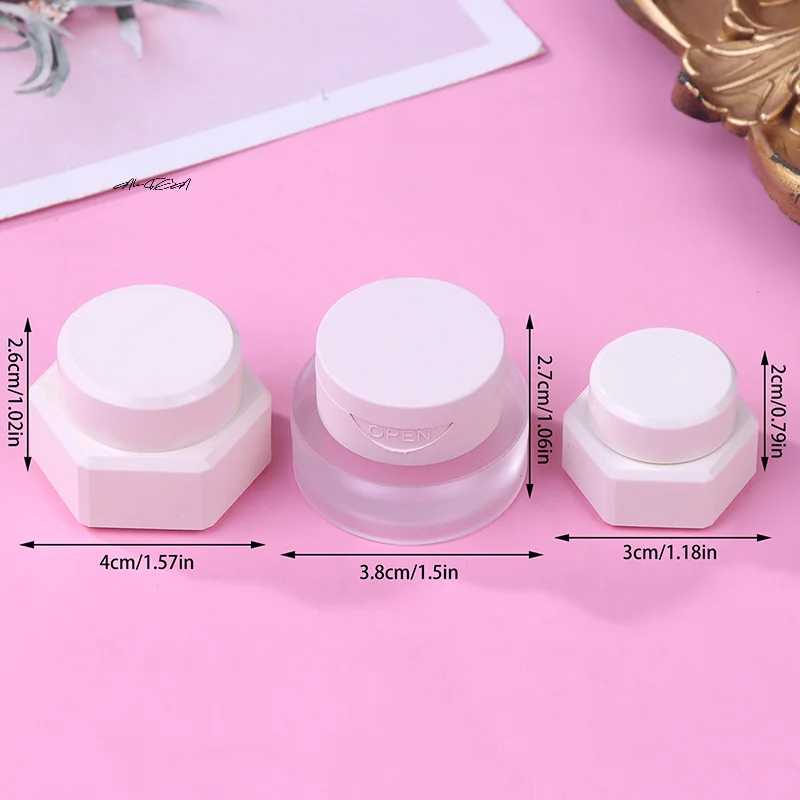 Hexagonal Nail Gel Jar Flip Cover 2/3/5g Nail Polish Holder Case Manicure Organizer Cosmetic Container Flip Top Packaging Box
