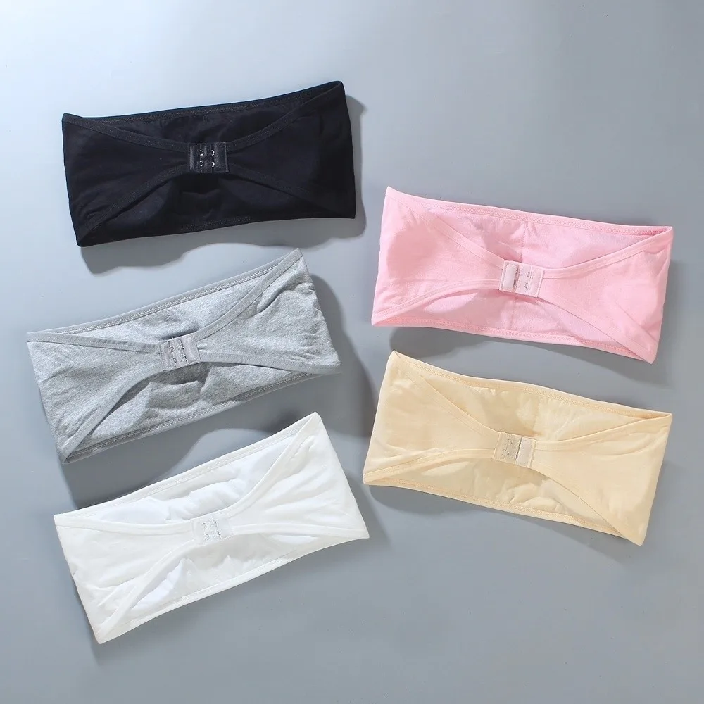 

Cotton Children's Strapless Bra Casual Underwear Breathable Vest Girl Developmental Bras with Buckle Children Tube Tops