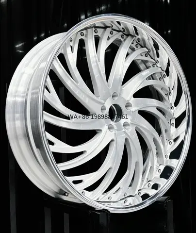 2/3 Pieces Forged Aluminum Alloy 20" 21" 24" 26" Wheels for Cadillac Chevy Forgiato 22 Inch Rim Chrome Brushed Silver Rucci Rims