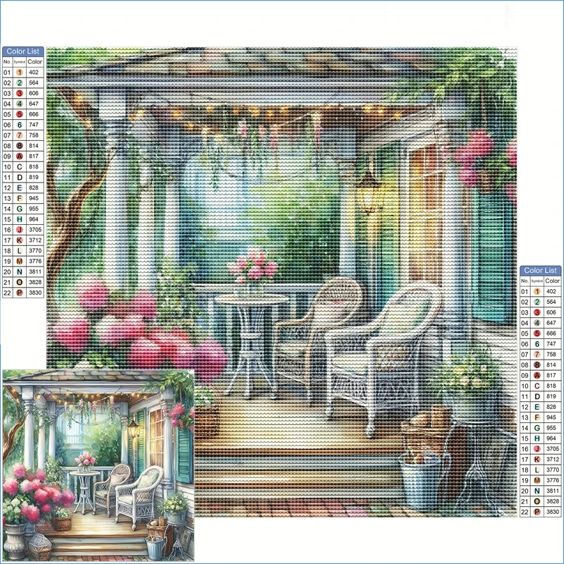 

New Diamond Paintings 2025 Courtyard Garden Landscape Paint By Diamond Corner Scenery Diamond Art Clearance Sale Crafts Adults