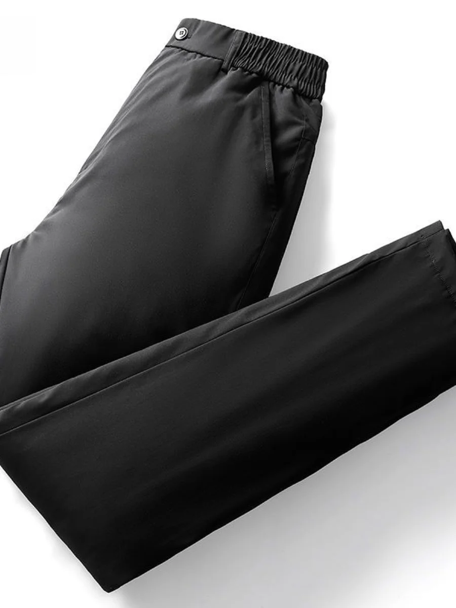 

Warmth Men's down Pants Thiened White Du Feather Winter New Sle Outerwear Youth Faionable Long Trousers Breathable