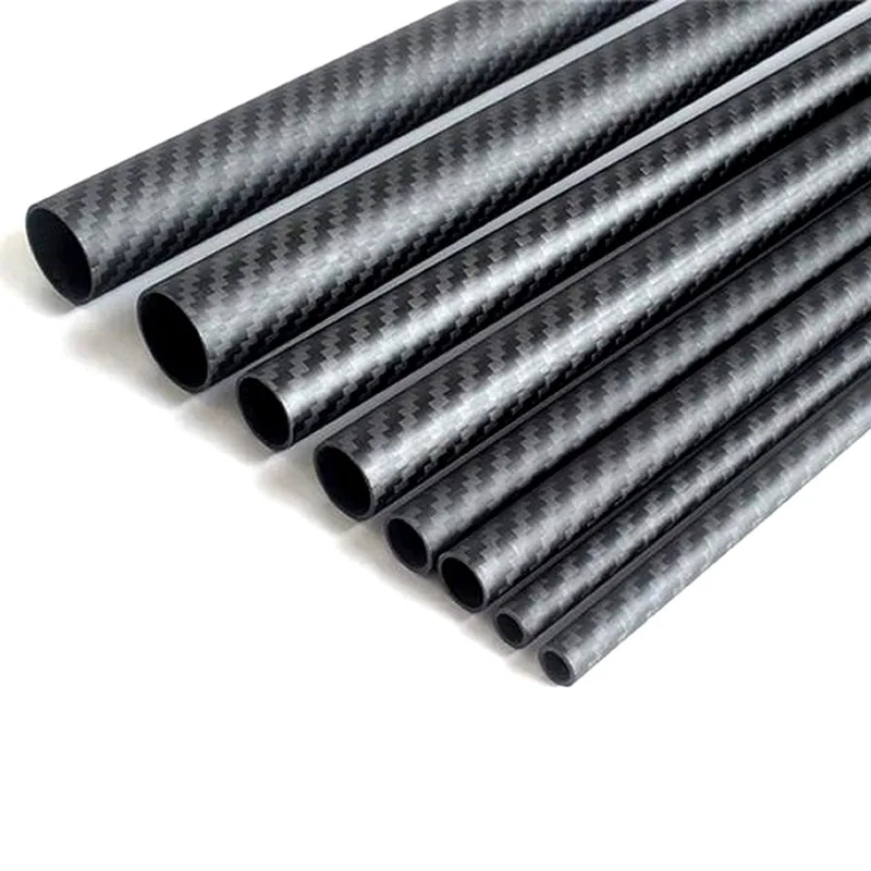 3K Twill Carbon Fiber Tube Roll Wrapped Pure Carbon Round Pipe Matte Bright Surface Used For RC Airplane Parts OD 4 5 6 7 8 9 10