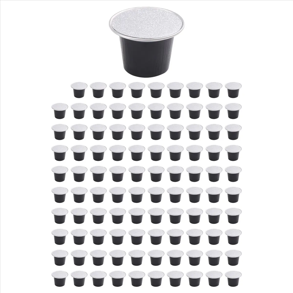 COFA 100 Sets Refillable Coffee Capsule Cup Disposable Pod for Automatic Coffee Machine Food Package Cafe Supplies