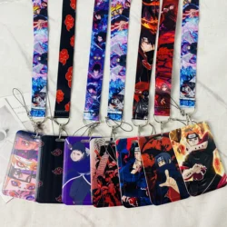 Anime Cartoon Credential Holder Keychains Neck Lanyard For Pass Card Anime Credit Card Holder Keychain Straps Wholesale