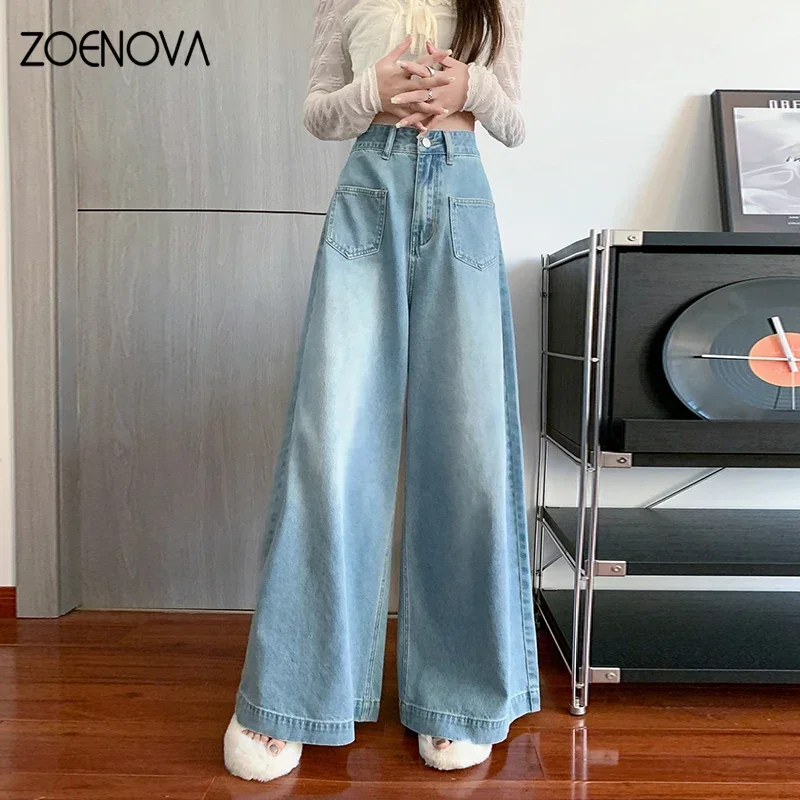 ZOENOVA Autumn New Baggy Oversize Jeans Women Casual Denim  Female Vintage Harem Trousers Bloomers 2023 Fashion Wide Leg Pants