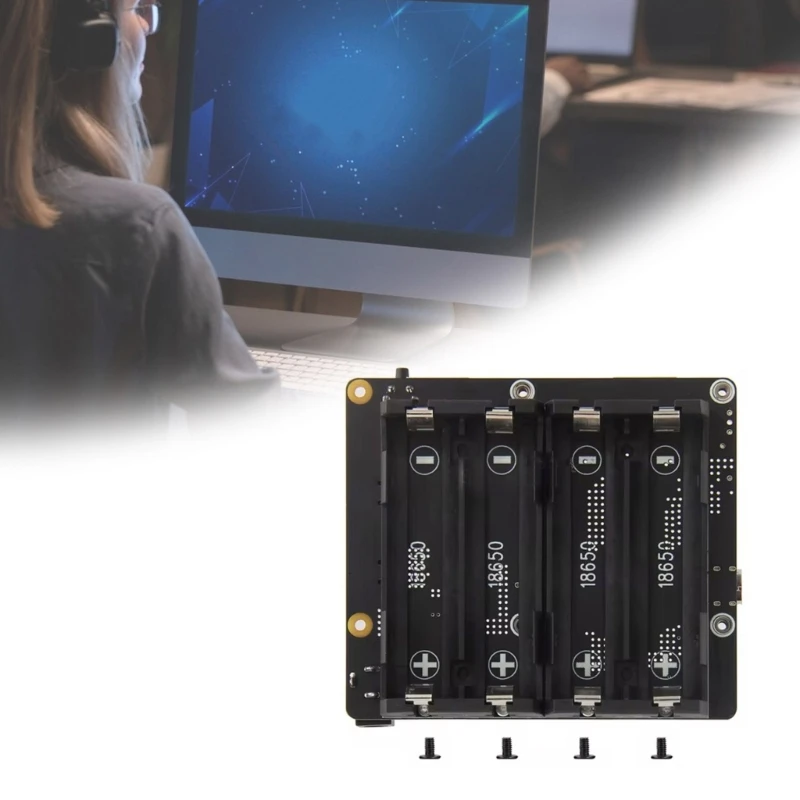 لوحة تمديد إمداد الطاقة UPS X1202 لـ RPi 5 مع دعم إدخال واسع 4x18650