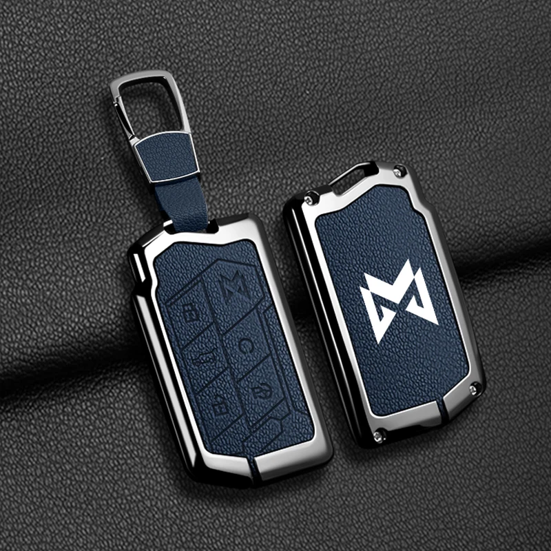 Zinc Alloy Car Key Case for MHERO I M-HERO Mengshi 917 2023 2025 Remote Protection Cover Shell Keychain Holder Fob Accessorise