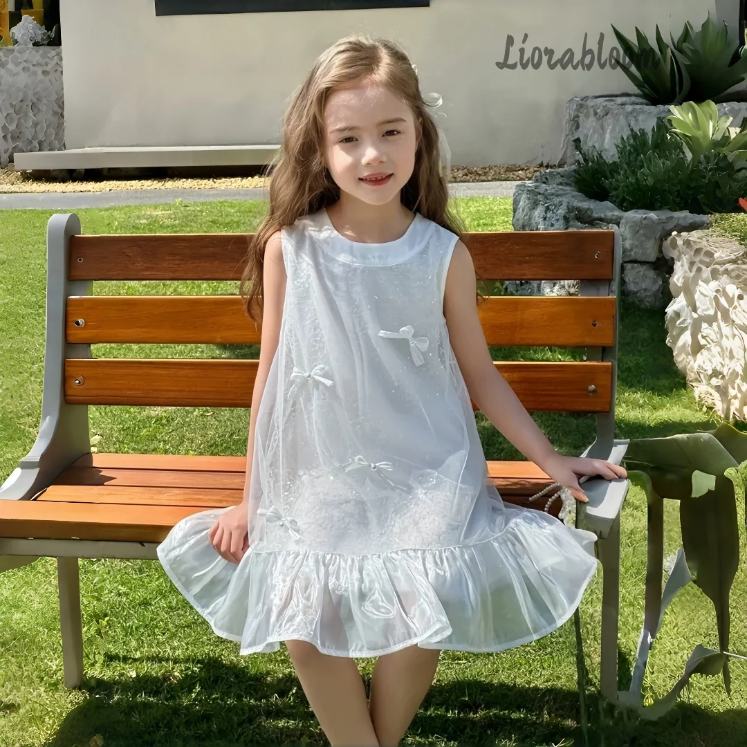 

White Everyday Girls' Dresses Elegant Evening Gowns Designer Flower Girl Dresses New Princess Party Dresses